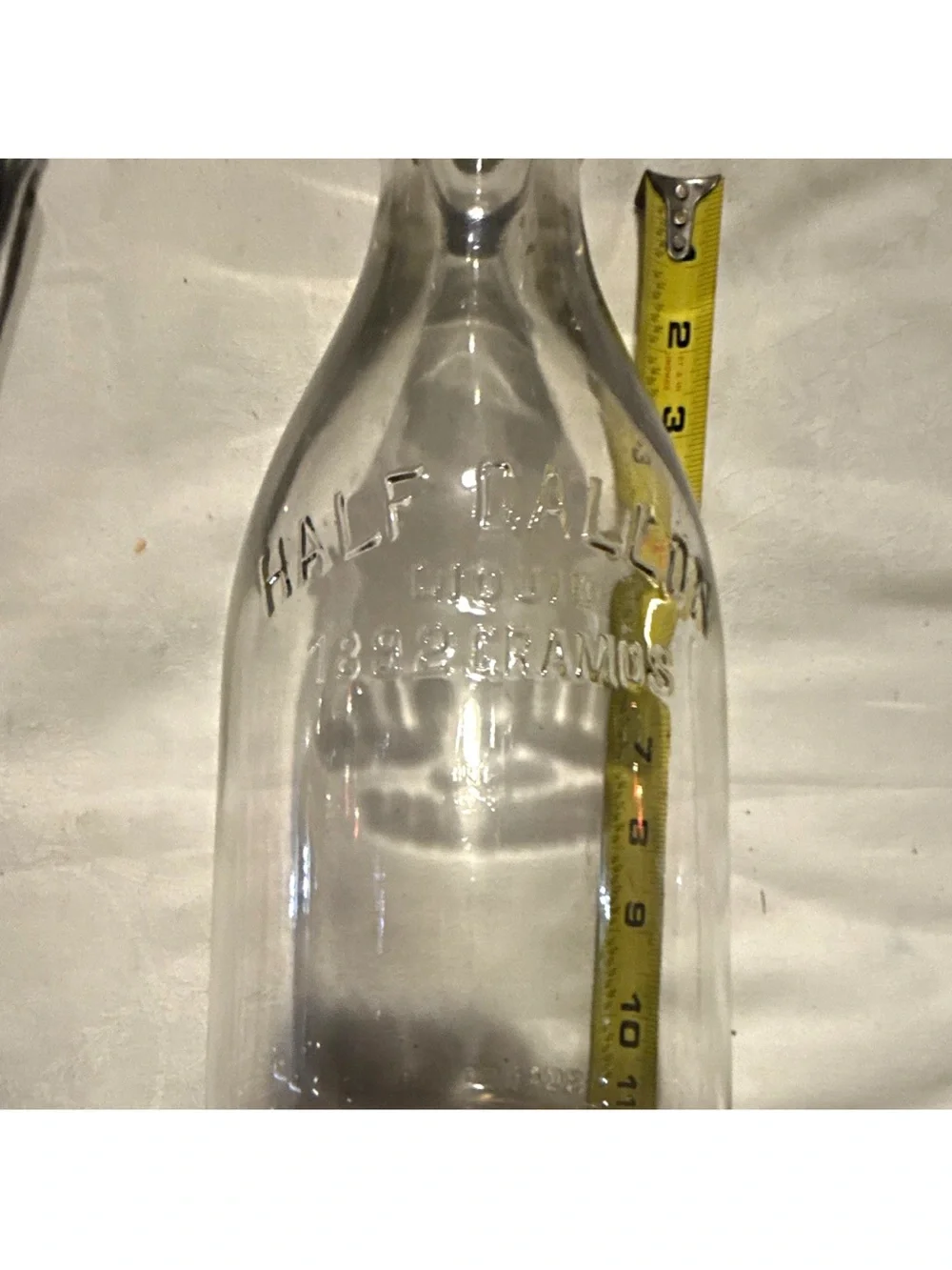 Vintage Clear Glass Half Gallon Bottle - Classic thick lip
